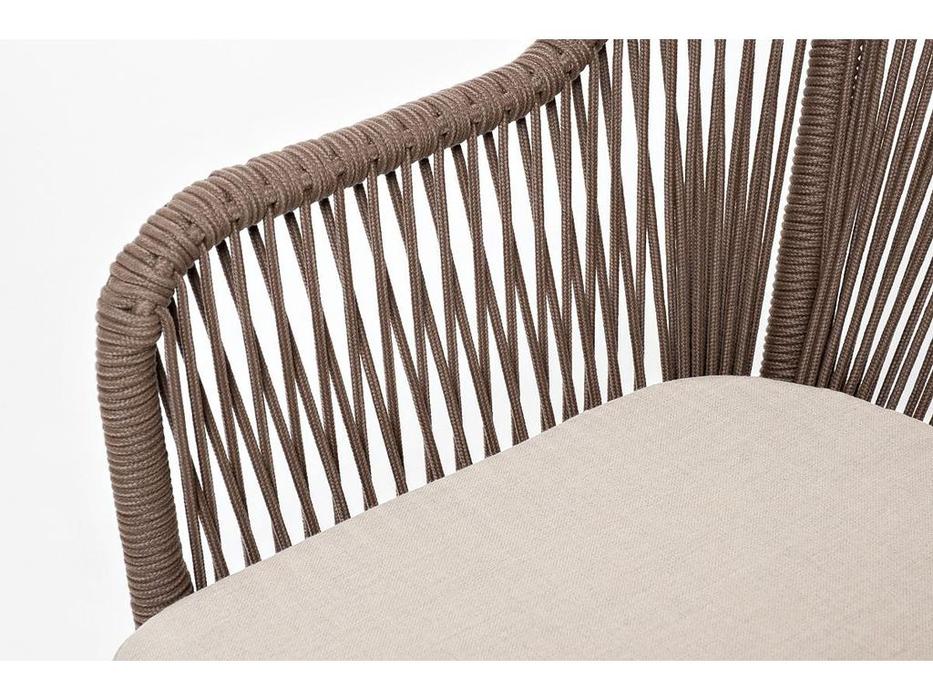 стул садовый с подушкой Лион 4SIS  [LIO-CH-st001 RAL8016 Mua brown(beige)] бежевый, коричневый
