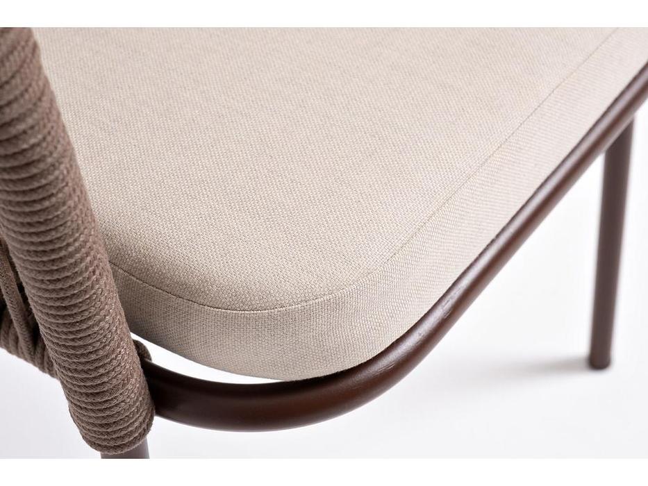 стул садовый с подушкой Лион 4SIS  [LIO-CH-st001 RAL8016 Mua brown(beige)] бежевый, коричневый