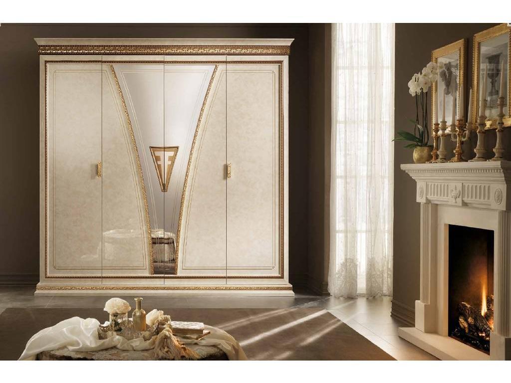 шкаф 4-х дверный  Fantasia Arredo Classic  кремовый мраморный