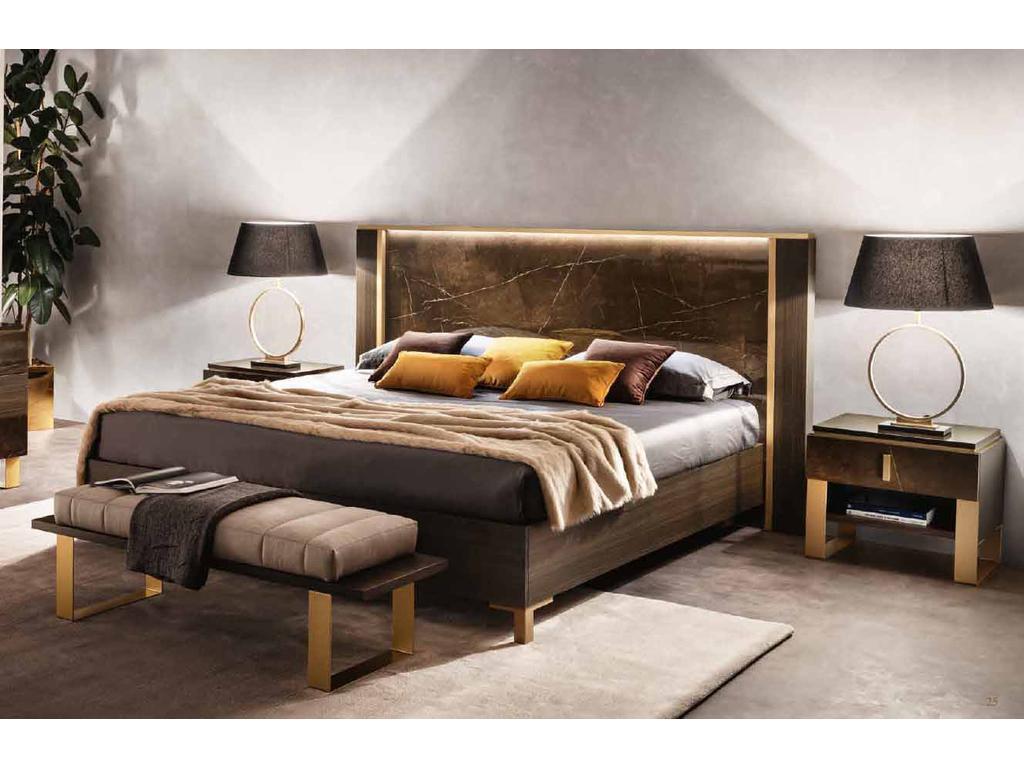 кровать двуспальная 180х200 Essenza Arredo Classic  [АРТ 30] венге, коричневый, золото
