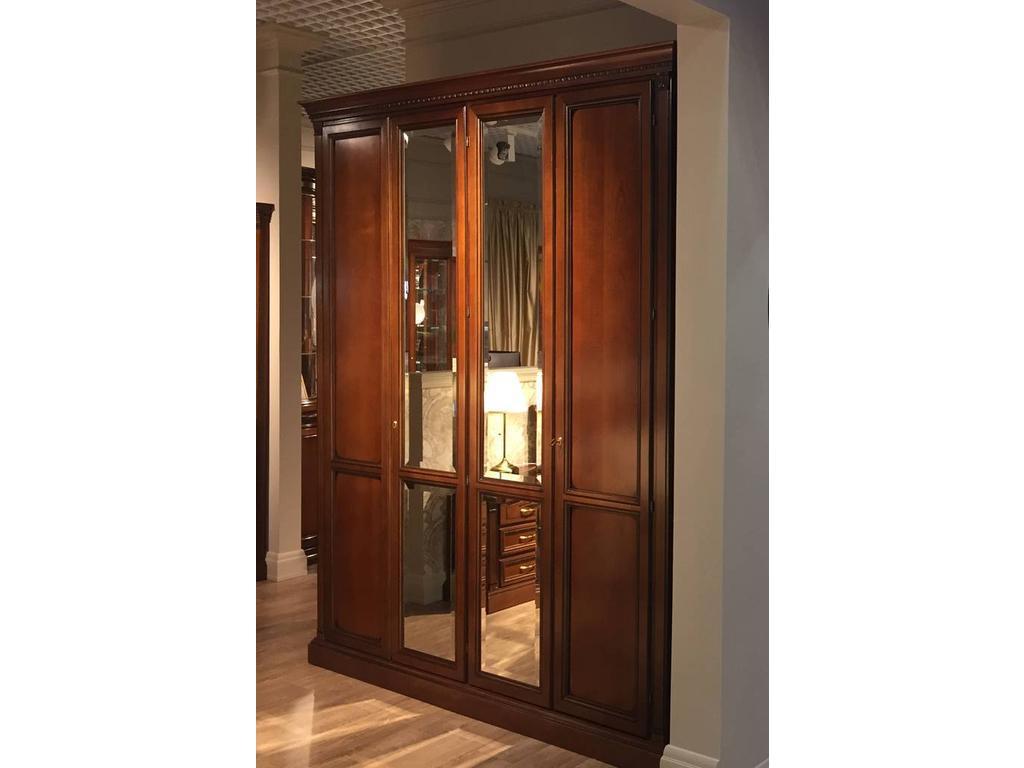 шкаф 4-х дверный с зеркалами Флоренция Liberty  [7515] вишня