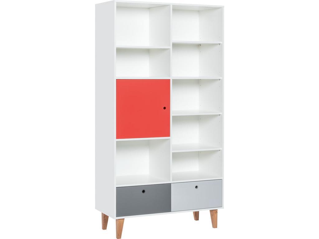 шкаф книжный  Concept Vox  [5020027] белый,графит,серый,красный