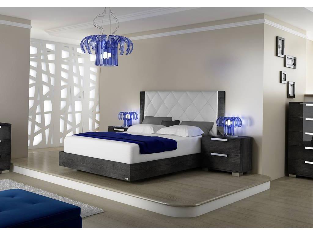 кровать двуспальная 160х200 Rhombus с мягким изголовьем Sarah Status  [SABGRLT05FR] серый