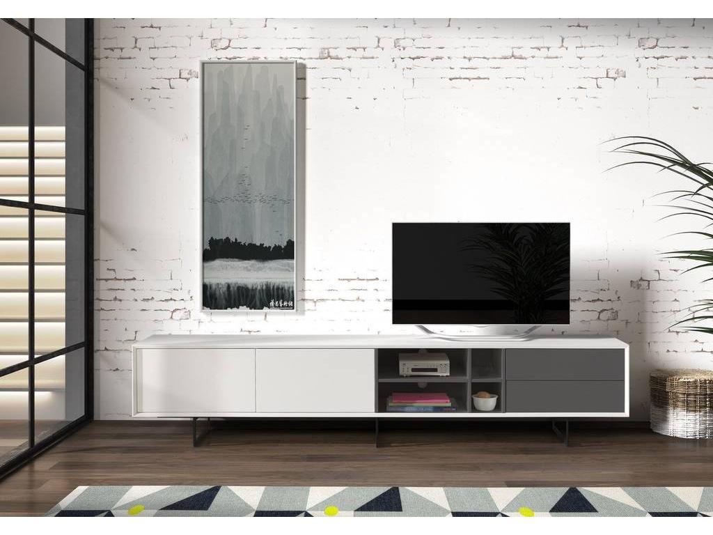 тумба под телевизор  Nordic Dupen  [TV-130WHITE] белый, серый