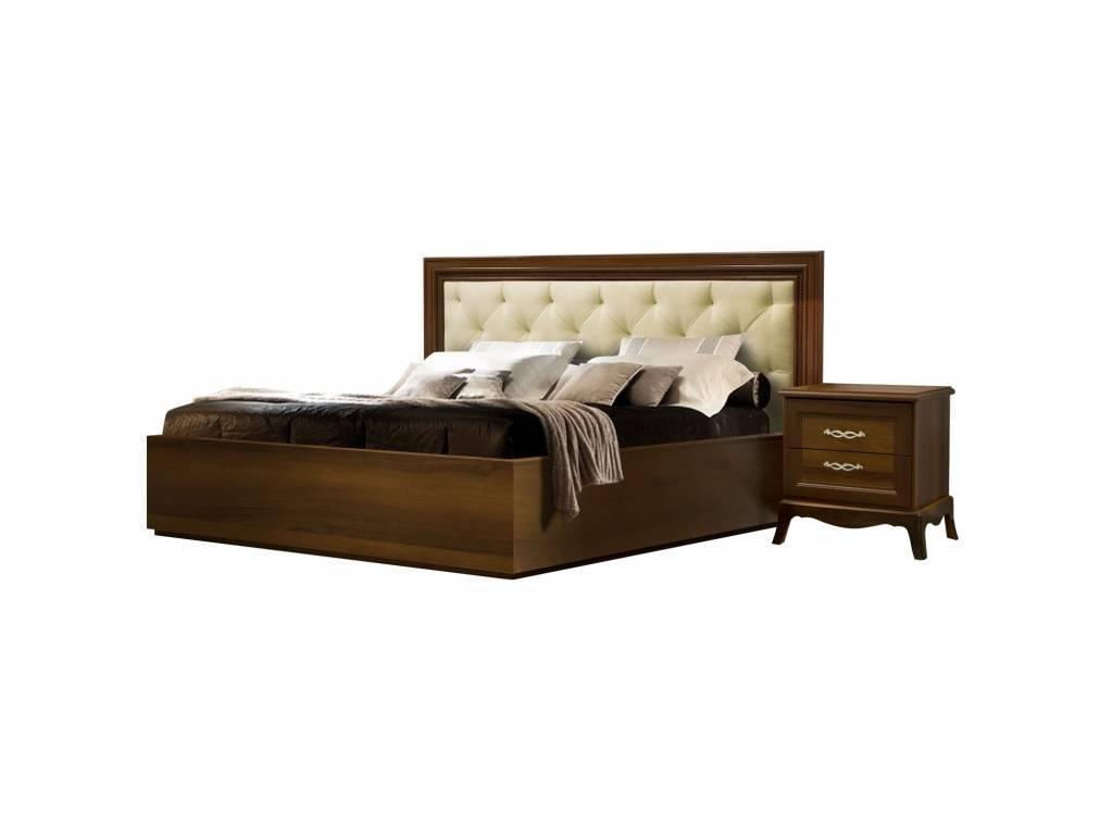 кровать двуспальная 160х200 с мягким элементом Амели ЯМ  [АМКР-2] коричневый