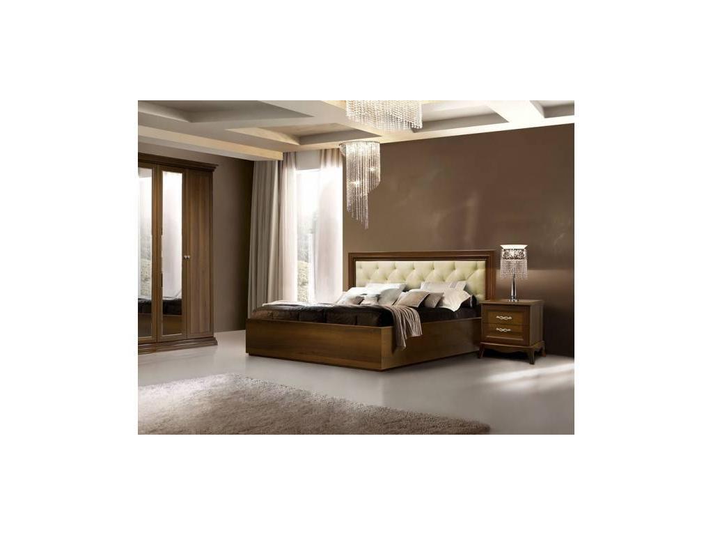 кровать двуспальная 160х200 с мягким элементом Амели ЯМ  [АМКР-2[3]] коричневый