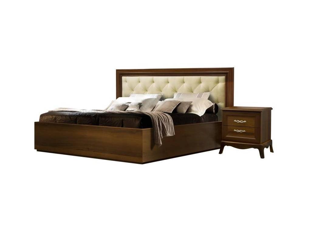 кровать двуспальная 180х200 с мягким элементом Амели ЯМ  [АМКР180-2] коричневый