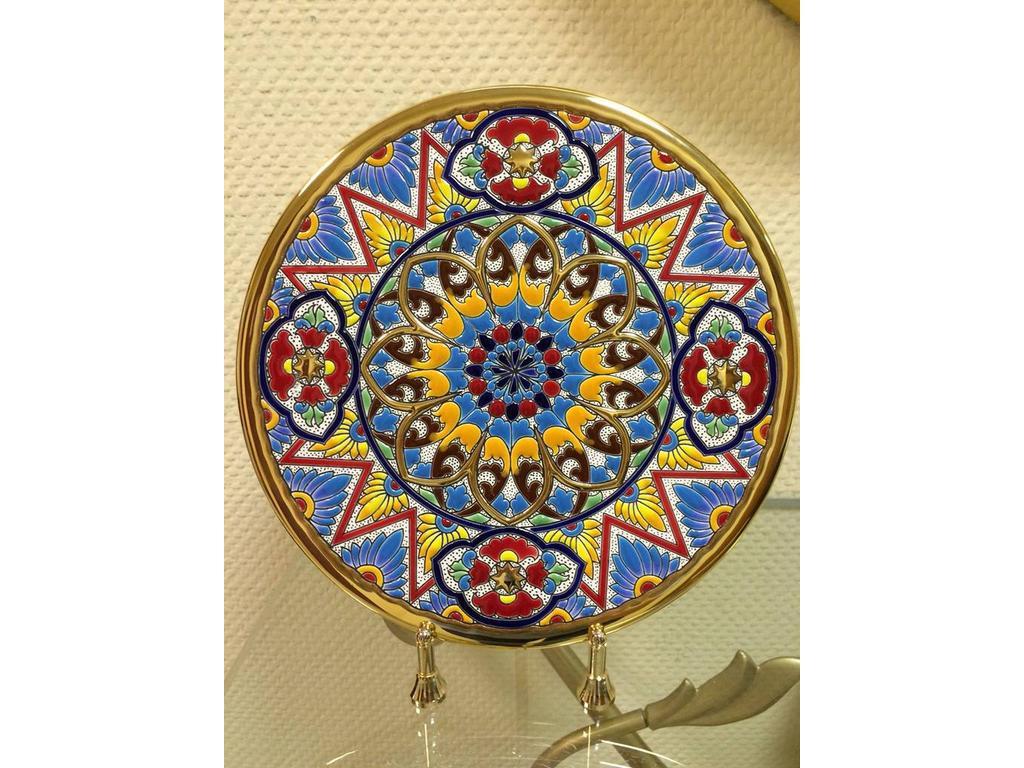 тарелка декоративная 28см Ceramico Artecer  [117-03] золото, разноцветный
