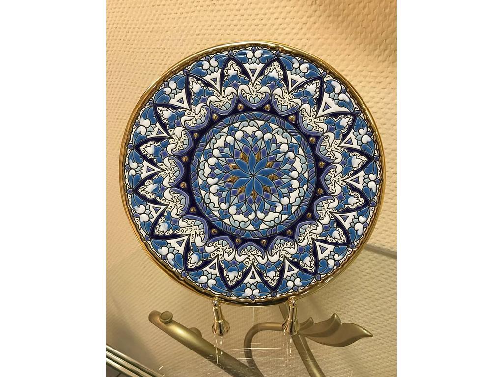 тарелка декоративная 28см Ceramico Artecer  [127-04] золото, синий
