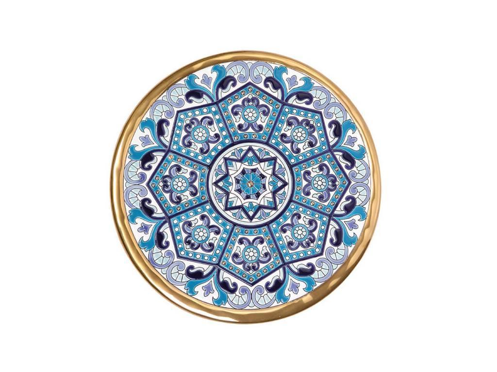 тарелка декоративная 28см Ceramico Artecer  [127-06] золото, синий