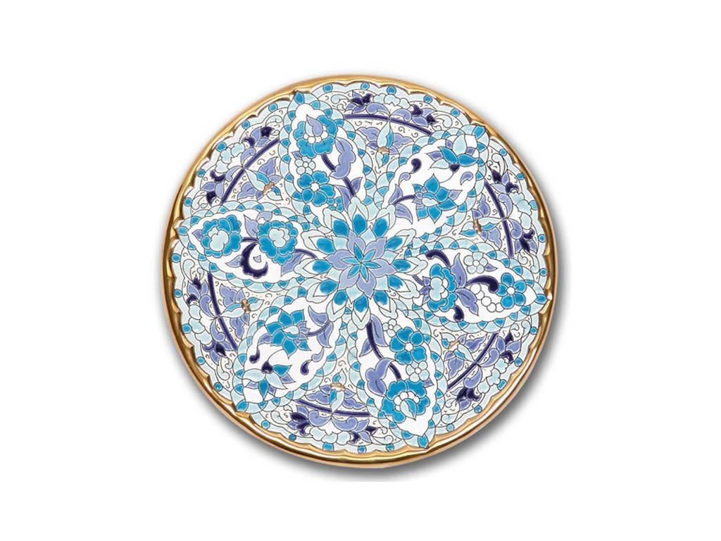 тарелка декоративная 23см Ceramico Artecer  [126-01] золото, синий