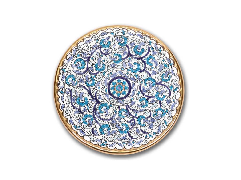 тарелка декоративная 23см Ceramico Artecer  [126-03] золото, синий