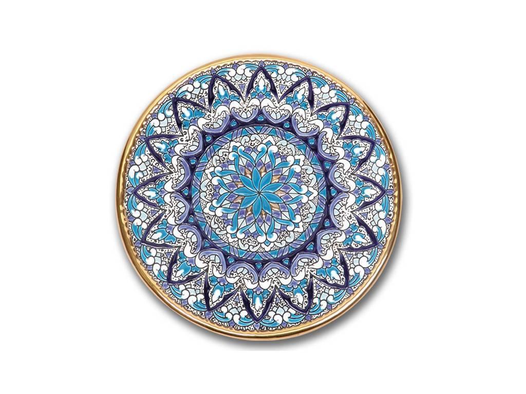 тарелка декоративная 23см Ceramico Artecer  [126-04] золото, синий