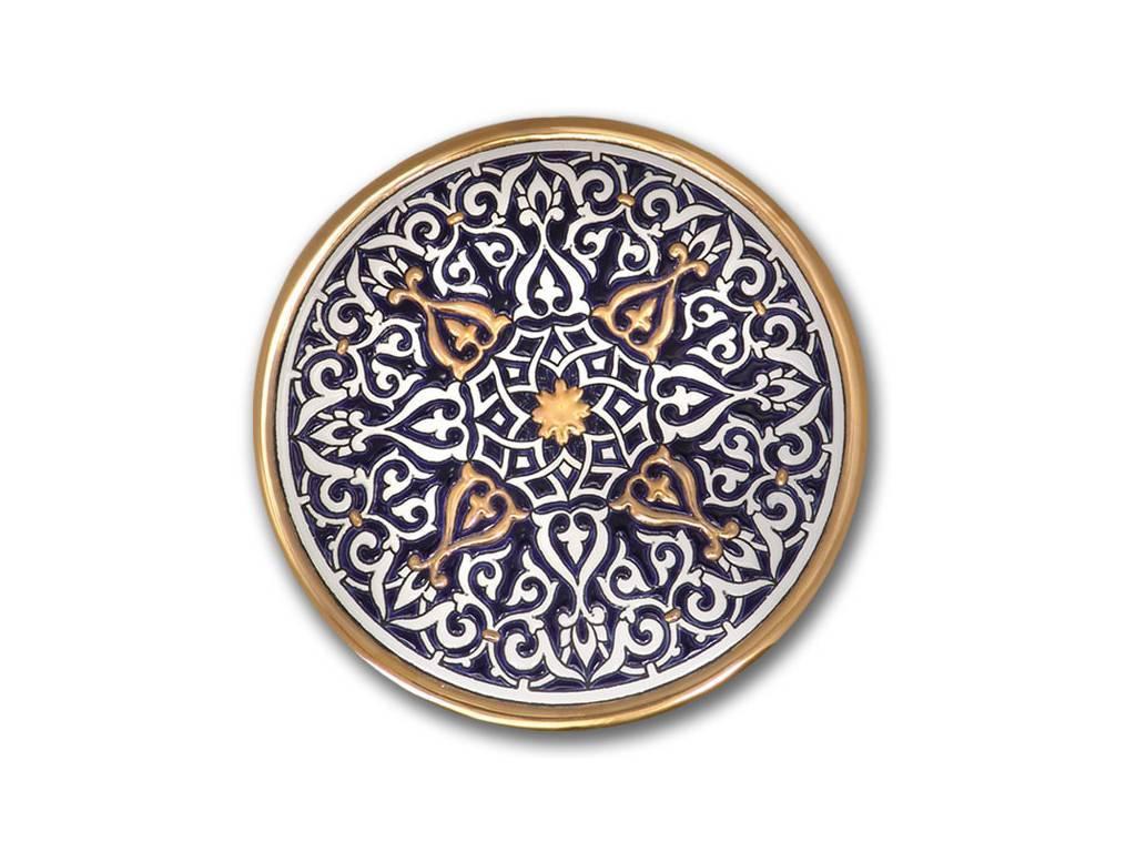 тарелка декоративная 23см Ceramico Artecer  [126-07] золото, синий