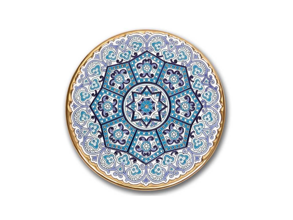 тарелка декоративная 32см Ceramico Artecer  [128-05] золото, синий