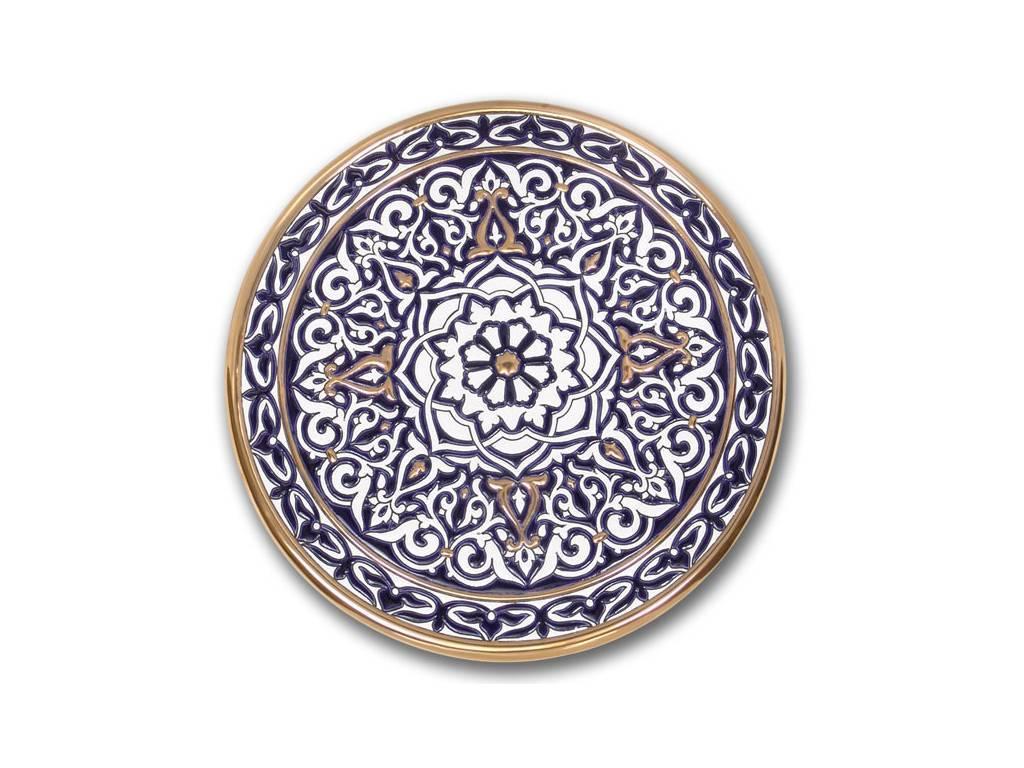 тарелка декоративная 32см Ceramico Artecer  [128-07] золото, синий