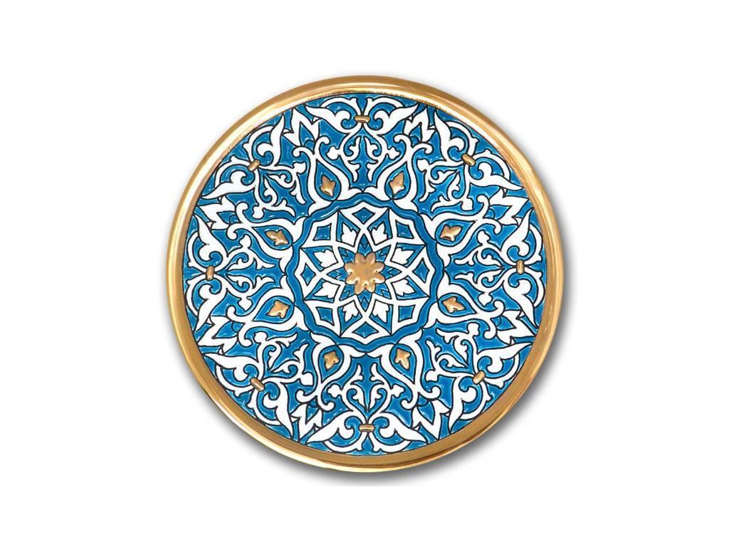 тарелка декоративная 32см Ceramico Artecer  [128-08] золото, синий