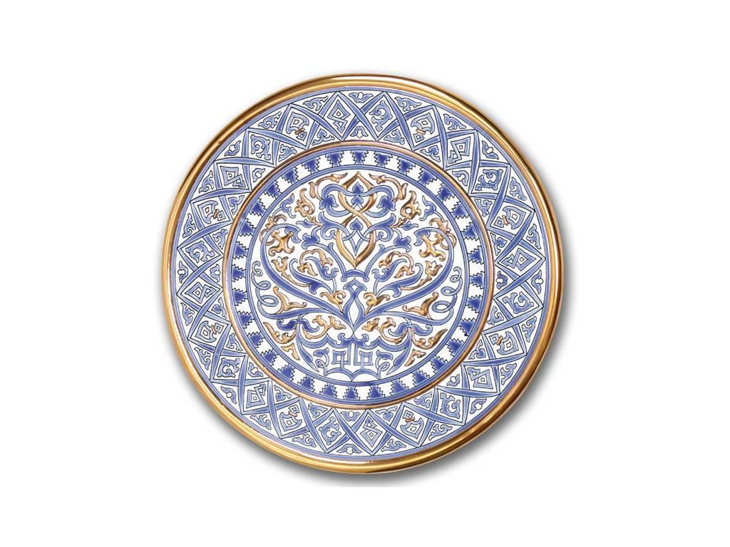 тарелка декоративная 32см Ceramico Artecer  [128-09] золото, синий