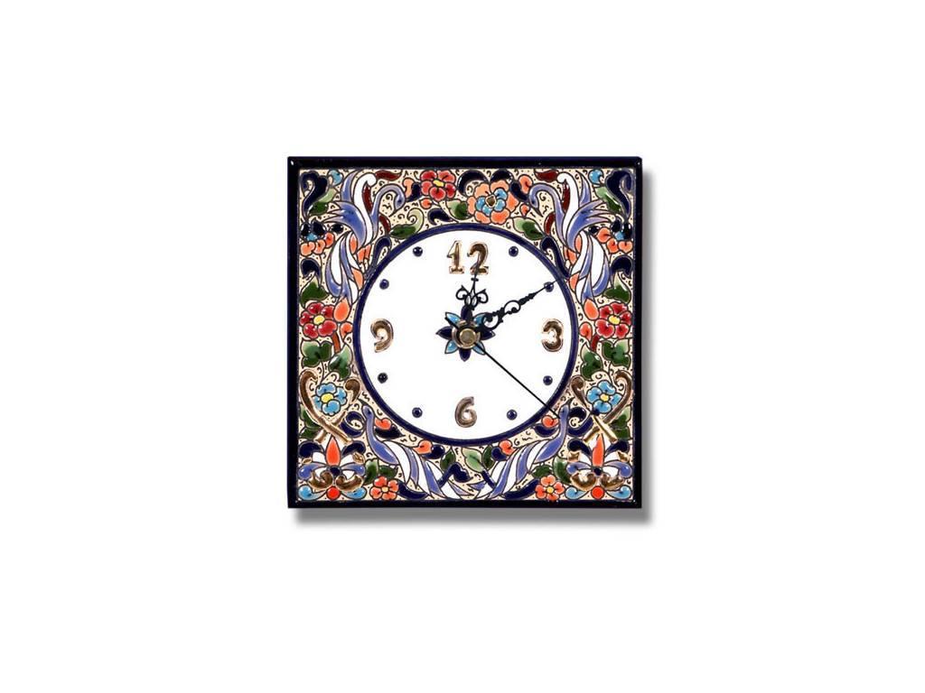 часы настенные 15х15см Ceramico Artecer  [425-01] синий, разноцветный