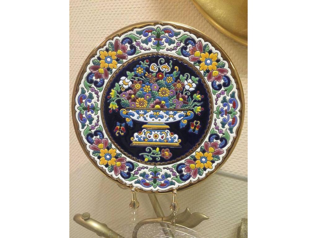 тарелка декоративная 36см Ceramico Artecer  [119-01] золото, разноцветный