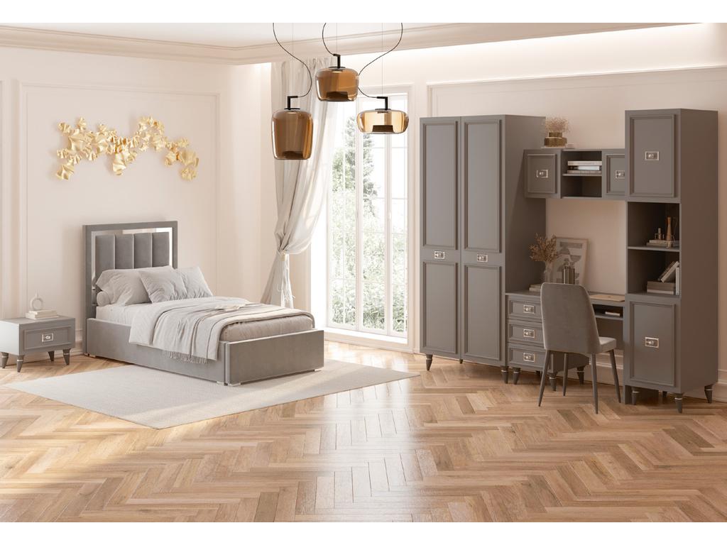 спальня современный для подростка Виктория Мэри  хром, серый
