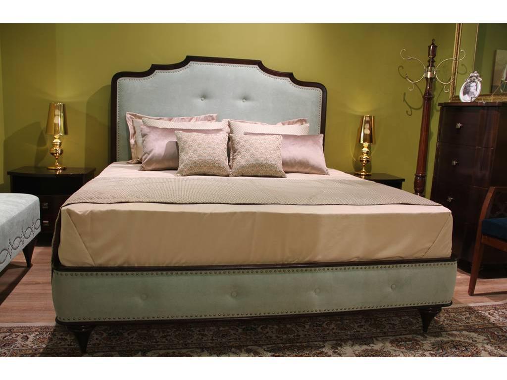 кровать двуспальная 160х200 ткань Velvet LUX Оскар Zzibo Mobili  [400/1] шоколад