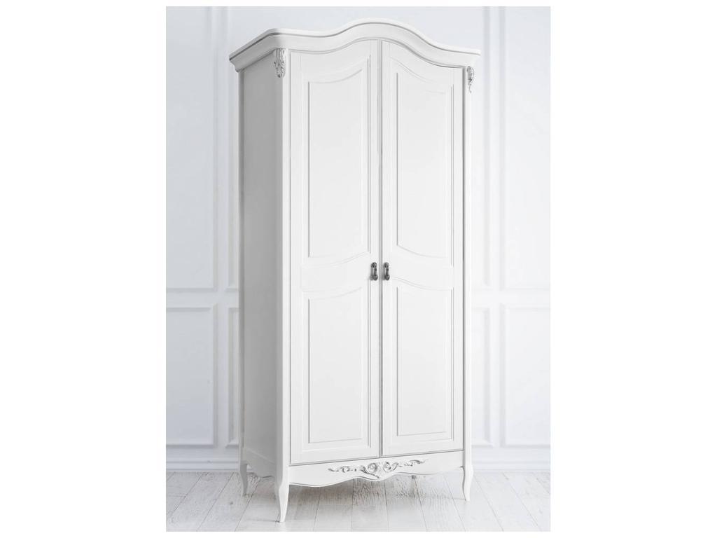 шкаф 2-х дверный  Silvery Rome Latelier Du Meuble  [S122-K00-S] белый, серебро