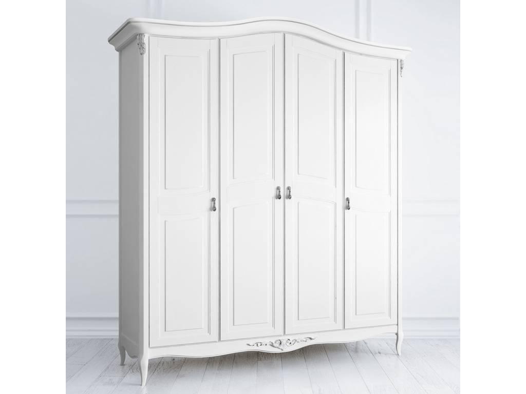шкаф 4-х дверный  Silvery Rome Latelier Du Meuble  [S124-K00-S] белый, серебро