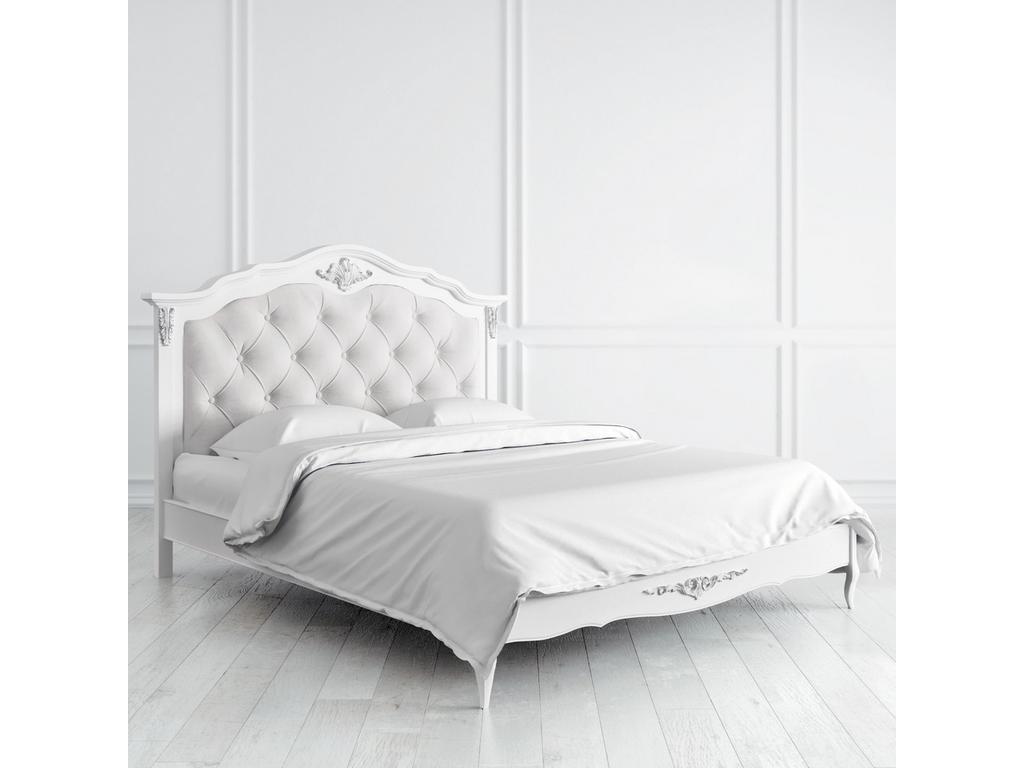 кровать двуспальная 160х200 Silvery Rome Latelier Du Meuble  [S316-K00-S-B07] белый, серебро