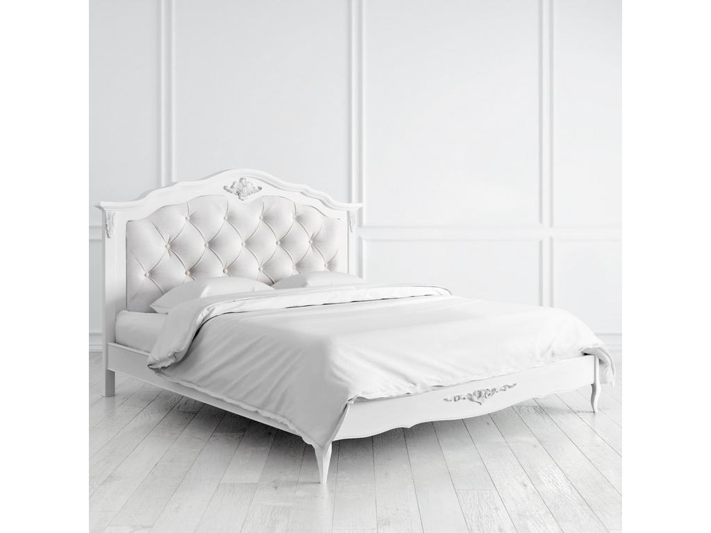 кровать двуспальная 180х200 Silvery Rome Latelier Du Meuble  [S318-K00-S-B07] белый, серебро