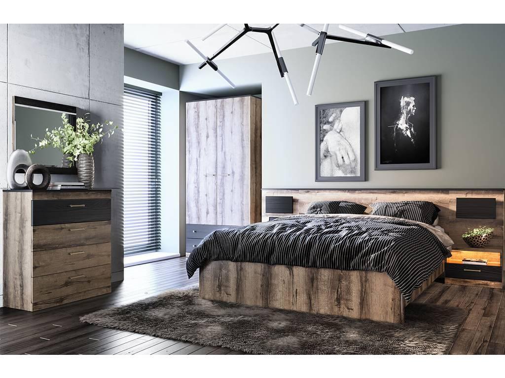 спальня современный стиль комната Jagger Anrex  дуб,черный
