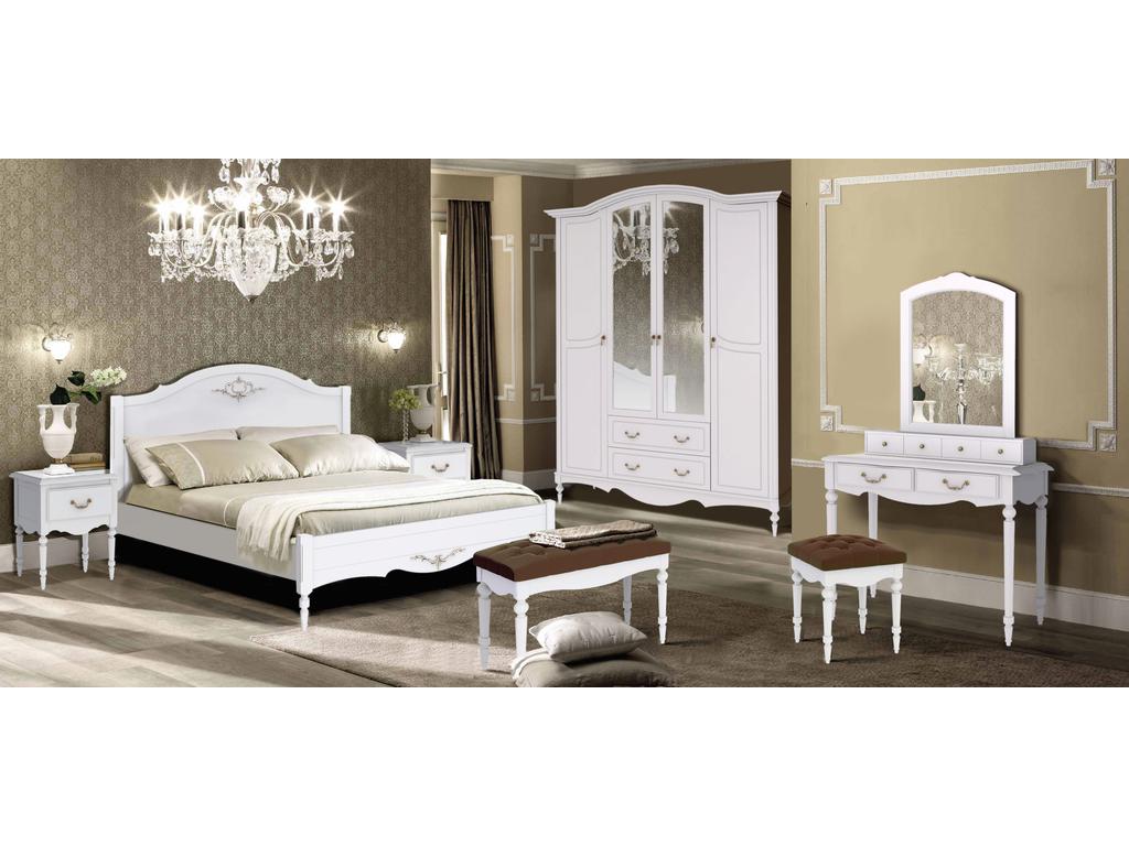спальня прованс комната с 4 дв шкафом Амелия МастМур  белый
