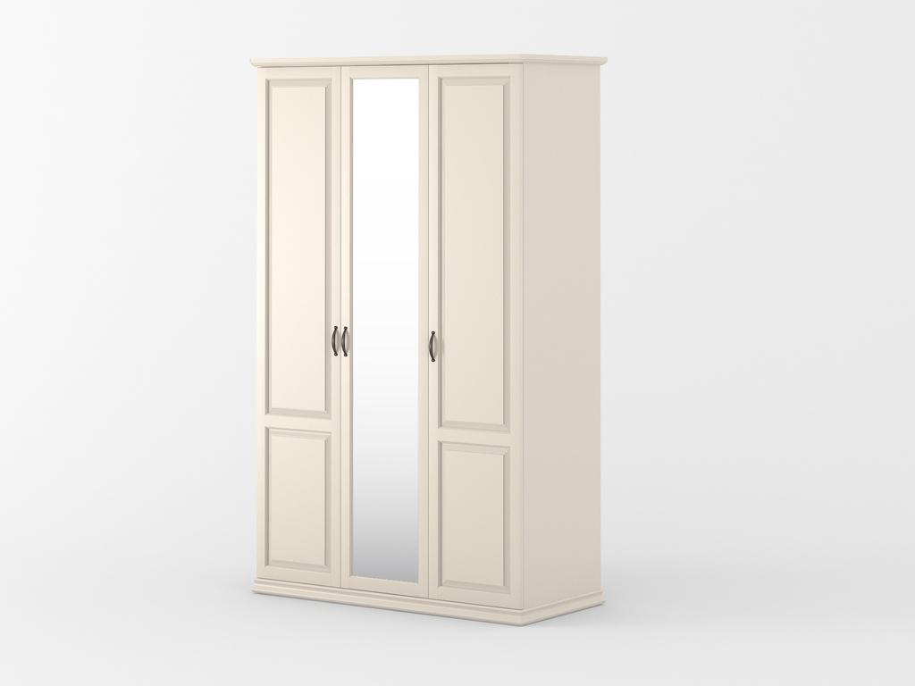 шкаф 3-х дверный 3 дв  с зеркалом Лирона МастМур  ваниль