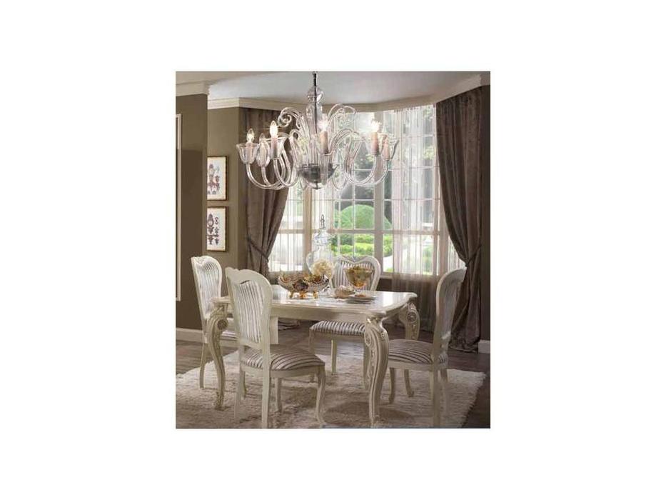 стол обеденный раскладной Tiziano Arredo Classic  слоновая кость, золото