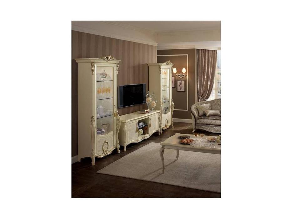 витрина 1 дверная  Tiziano Arredo Classic  слоновая кость, золото