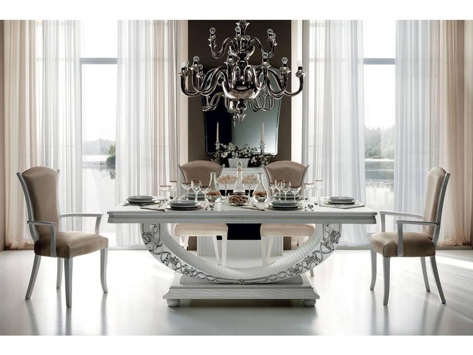 стол обеденный раскладной Miro Arredo Classic  белый, серебро