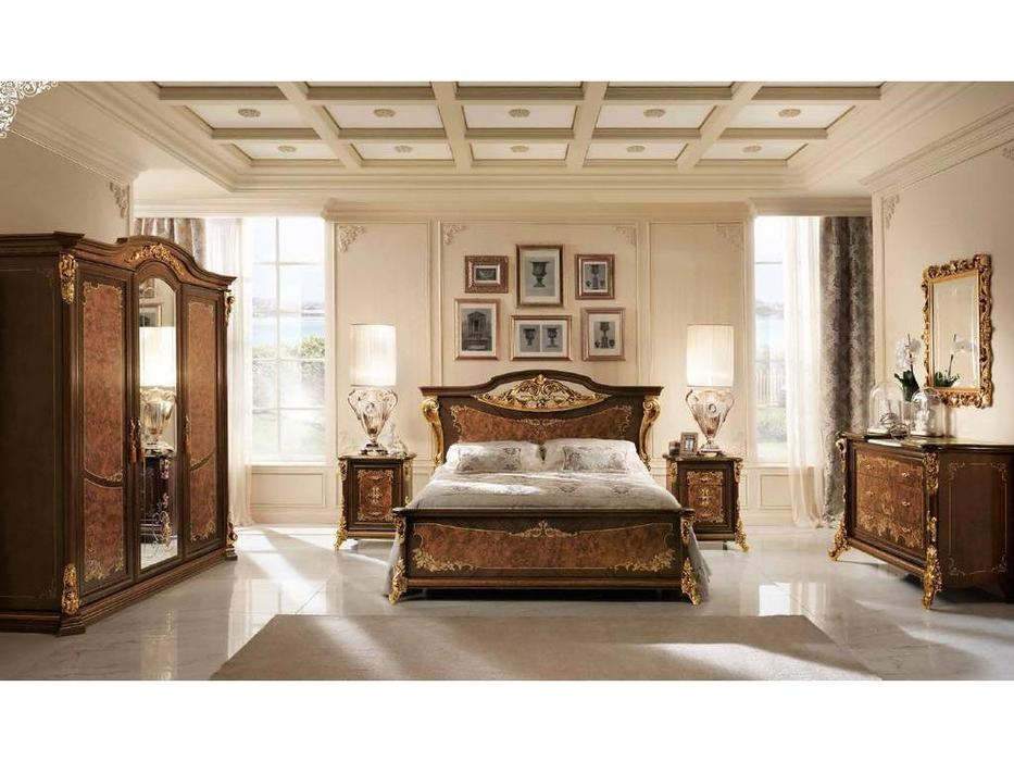 кровать двуспальная  Sinfonia Arredo Classic  [220] орех, золото