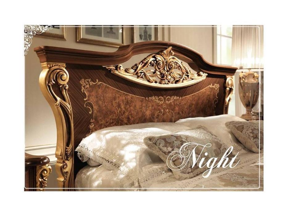 кровать двуспальная 180/200х200 Sinfonia: Arredo Classic [220] (орех, золото)