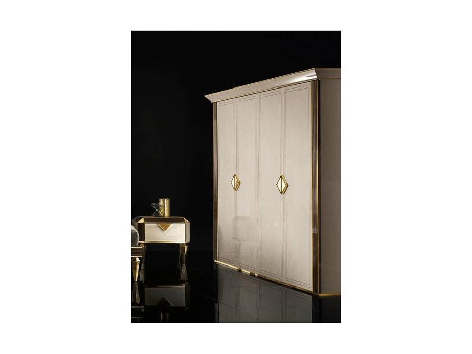 шкаф 4 дверный  Diamante Arredo Classic  слоновая кость, вяз, золото