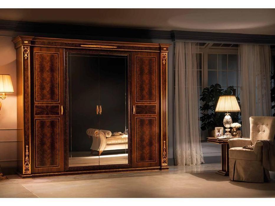 шкаф 4 дверный 2 зеркала Modigliani Arredo Classic  орех