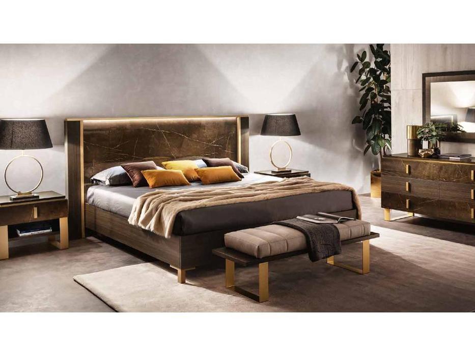 кровать двуспальная 160х200 Essenza Arredo Classic  [АРТ 30] венге, коричневый, золото