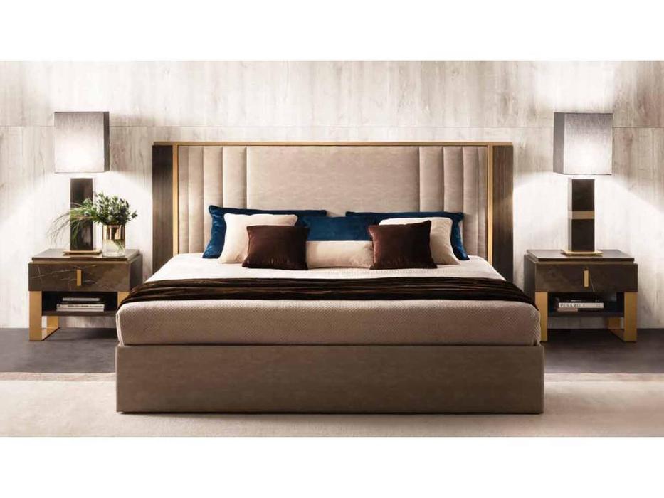 кровать двуспальная 180х200 мягкая Essenza Arredo Classic  венге, коричневый, золото