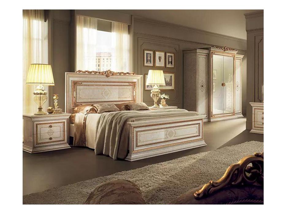 кровать двуспальная 180х200 Leonardo Arredo Classic  крем, золото