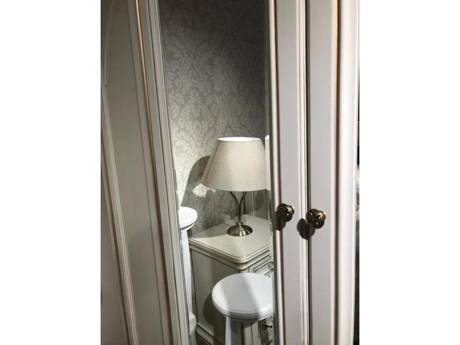 шкаф 4 дверный с зеркалами Сильвия Liberty  [МКС 168-61] белый ясень, золотая патина