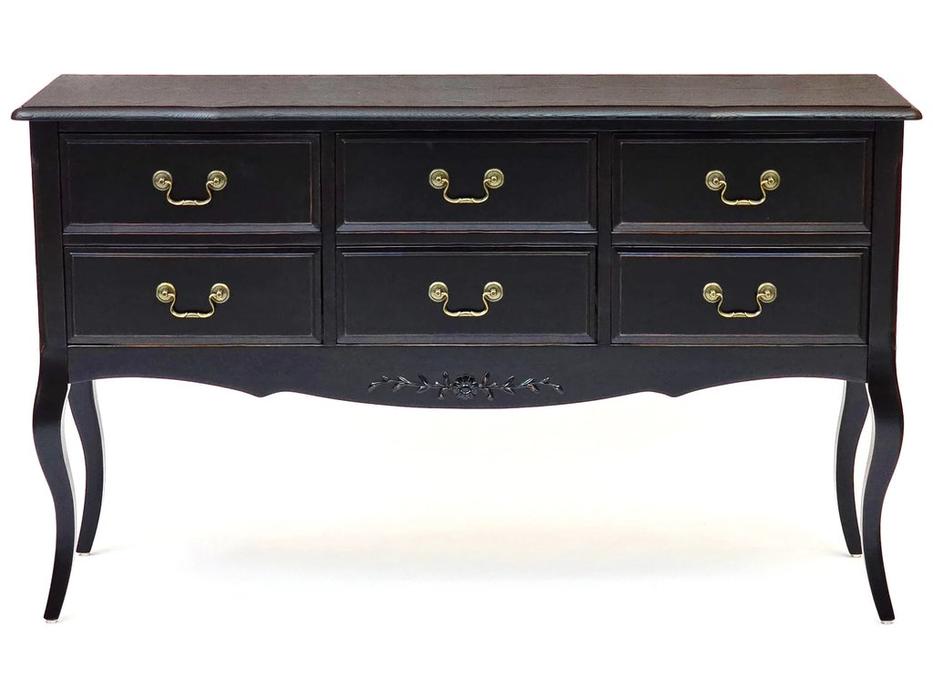 консоль 6 ящиков Provence Mobilier de Maison  [ST9158 FN] черный со старением