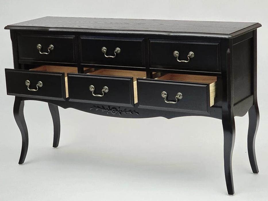 консоль 6 ящиков Provence Mobilier de Maison  [ST9158 FN] черный со старением