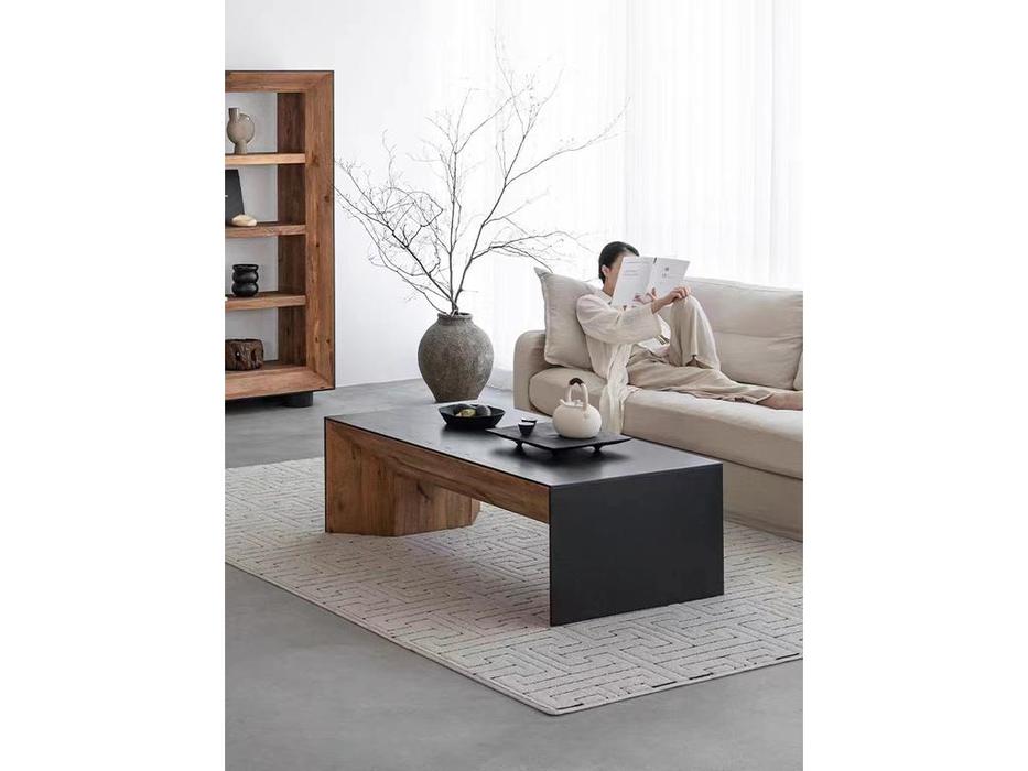 стол кофейный  Wooden Vintage Loft Mobilier de Maison  [Y901] чёрный, коричневый