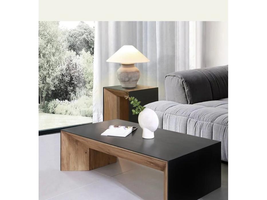 стол кофейный  Wooden Vintage Loft Mobilier de Maison  [Y901] чёрный, коричневый