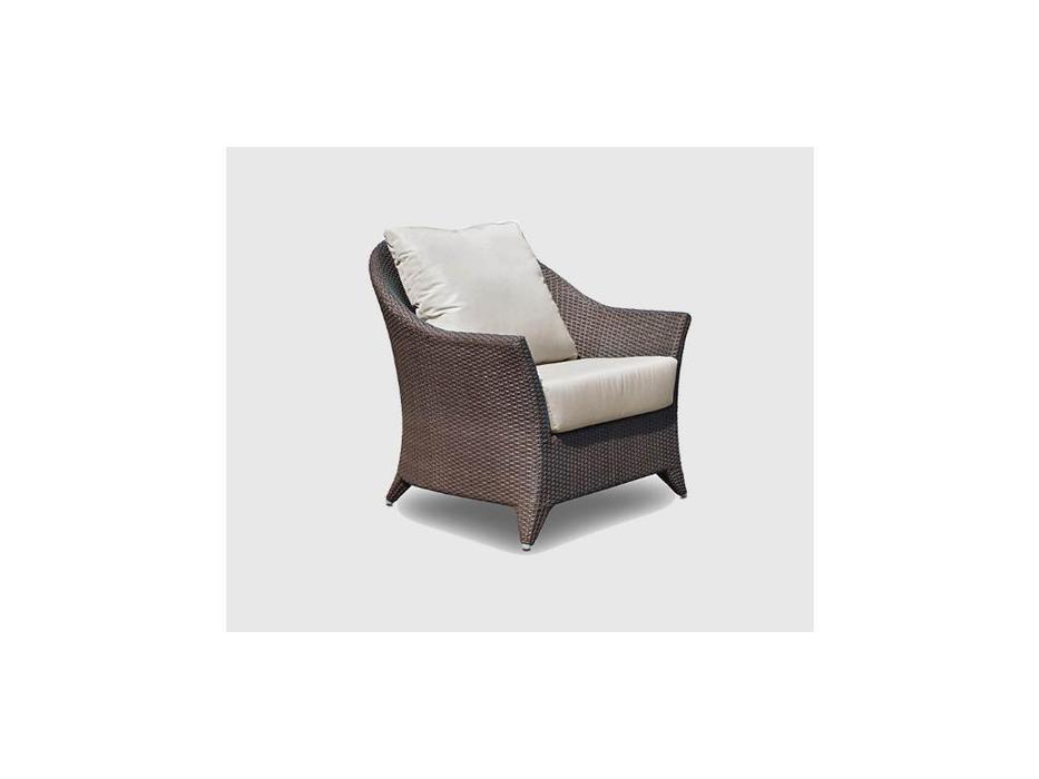 кресло садовое с подушками Malta Skylinedesign  [2021] черный кофе, белый