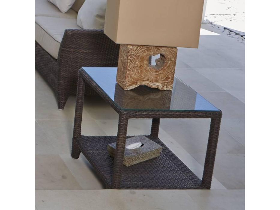 стол садовый со стеклом Malta Skylinedesign  [2025] серый